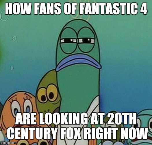 Awkward Random Man Stare | HOW FANS OF FANTASTIC 4 ARE LOOKING AT 20TH CENTURY FOX RIGHT NOW | image tagged in awkward random man stare | made w/ Imgflip meme maker