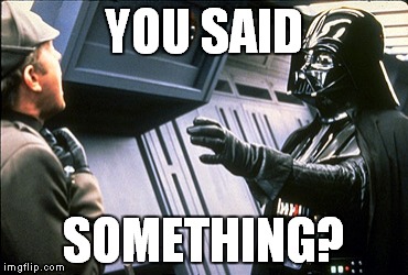 When someone says you are stupid | YOU SAID SOMETHING? | image tagged in darth vader | made w/ Imgflip meme maker