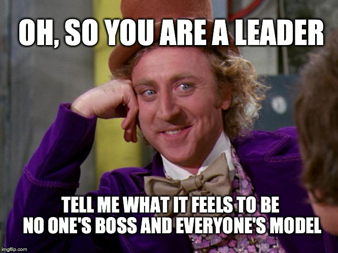 so you are a leader | OH, SO YOU ARE A LEADER TELL ME WHAT IT FEELS TO BE NO ONE'S BOSS AND EVERYONE'S MODEL | image tagged in leader,boss,teamwork | made w/ Imgflip meme maker