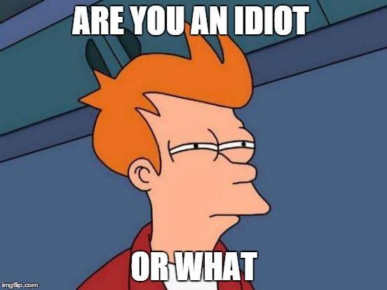 Futurama Fry | ARE YOU AN IDIOT OR WHAT | image tagged in memes,futurama fry | made w/ Imgflip meme maker