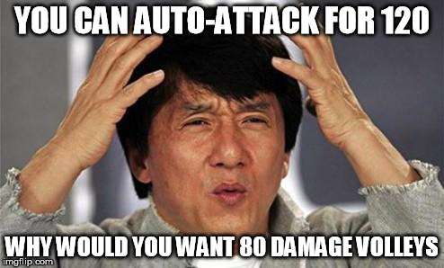 You are STILL building ARAM-a-mune Ashe? | YOU CAN AUTO-ATTACK FOR 120 WHY WOULD YOU WANT 80 DAMAGE VOLLEYS | image tagged in jackie chan wtf,league of legends | made w/ Imgflip meme maker