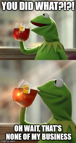 oh wait, that's none of my business | YOU DID WHAT?!?! OH WAIT, THAT'S NONE OF MY BUSINESS | image tagged in oh wait that's none of my business | made w/ Imgflip meme maker