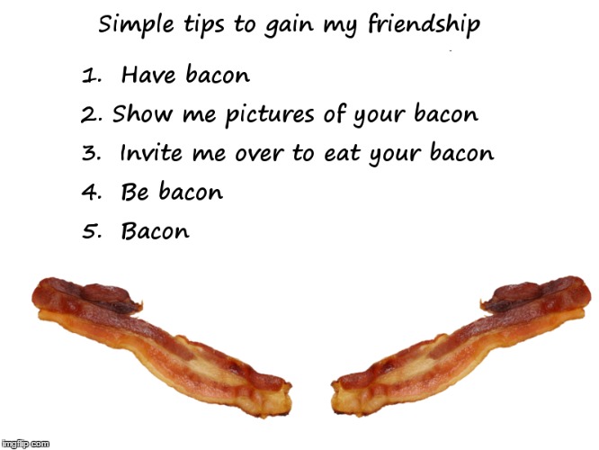bacon friendship | image tagged in bacon friendship | made w/ Imgflip meme maker