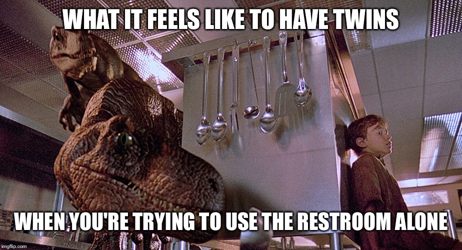 Twin Life | WHAT IT FEELS LIKE TO HAVE TWINS WHEN YOU'RE TRYING TO USE THE RESTROOM ALONE | image tagged in parenting | made w/ Imgflip meme maker