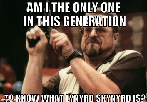 Am I The Only One In This Generation | AM I THE ONLY ONE IN THIS GENERATION TO KNOW WHAT LYNYRD SKYNYRD IS? | image tagged in memes,am i the only one around here,lynyrd skynyrd,generation,classic rock | made w/ Imgflip meme maker