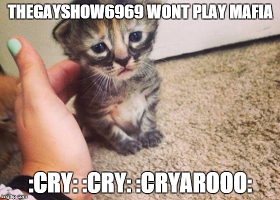THEGAYSHOW6969 WONT PLAY MAFIA :CRY: :CRY: :CRYAROOO: | made w/ Imgflip meme maker