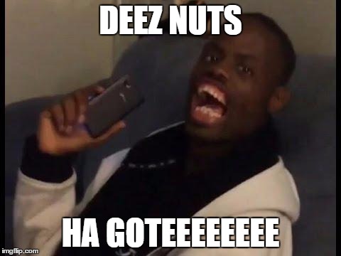 deez nuts | DEEZ NUTS HA GOTEEEEEEEE | image tagged in deez nuts | made w/ Imgflip meme maker