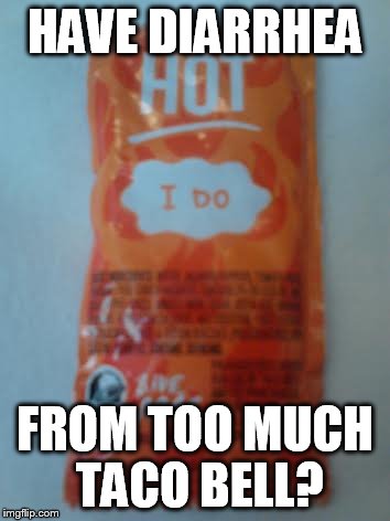 Taco Bell | HAVE DIARRHEA FROM TOO MUCH TACO BELL? | image tagged in taco bell | made w/ Imgflip meme maker