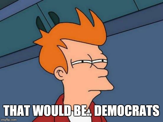 Futurama Fry Meme | THAT WOULD BE.. DEMOCRATS | image tagged in memes,futurama fry | made w/ Imgflip meme maker