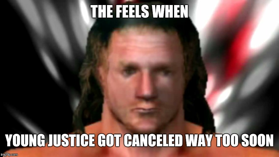 Feels Triple H | THE FEELS WHEN YOUNG JUSTICE GOT CANCELED WAY TOO SOON | image tagged in feels triple h | made w/ Imgflip meme maker