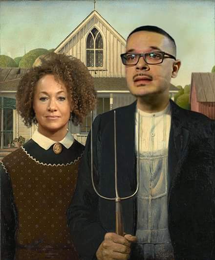 High Quality AMERICAN RACIAL GOTHIC Blank Meme Template