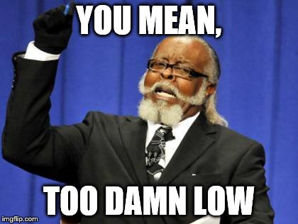 Too Damn High Meme | YOU MEAN, TOO DAMN LOW | image tagged in memes,too damn high | made w/ Imgflip meme maker