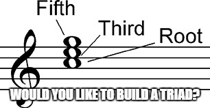 WOULD YOU LIKE TO BUILD A TRIAD? | image tagged in frozen anna snowman,nerdy music meme,triad music theory,music teacher jokes | made w/ Imgflip meme maker