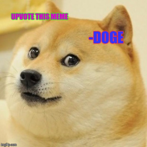 Doge Meme | UPVOTE THIS MEME -DOGE | image tagged in memes,doge | made w/ Imgflip meme maker