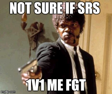 Say That Again I Dare You Meme | NOT SURE IF SRS 1V1 ME FGT | image tagged in memes,say that again i dare you | made w/ Imgflip meme maker