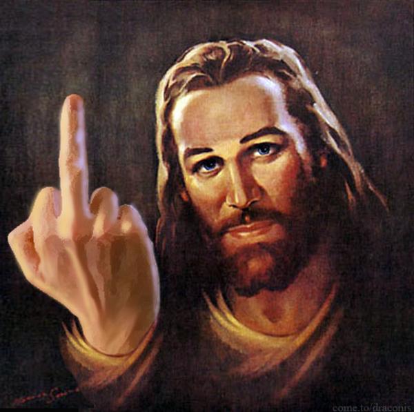 Jesus Middle Finger Blank Meme Template