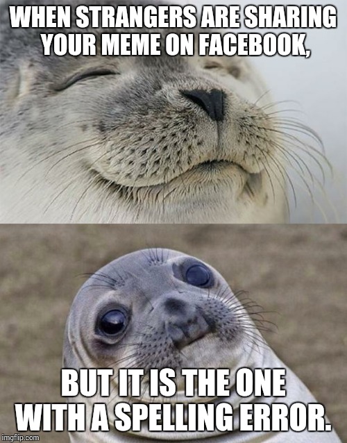 Thanks to The Dugger/Ashley Madison scandal My Maury meme is getting around.  | WHEN STRANGERS ARE SHARING YOUR MEME ON FACEBOOK, BUT IT IS THE ONE WITH A SPELLING ERROR. | image tagged in memes,facebook,awkward moment sealion,satisfied seal | made w/ Imgflip meme maker