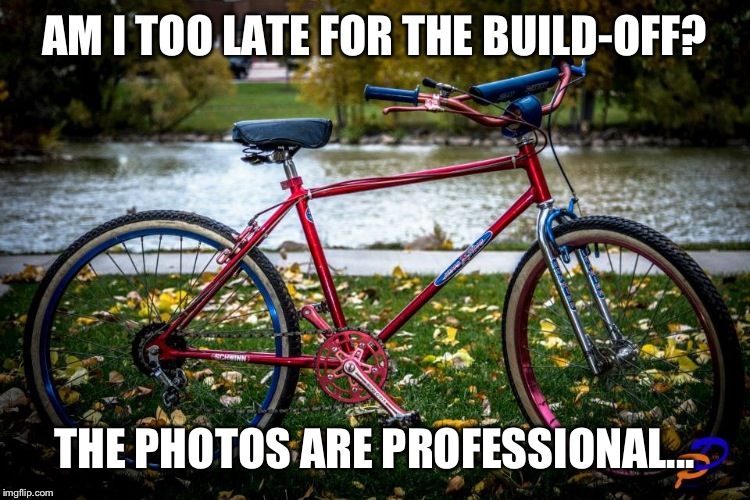 AM I TOO LATE FOR THE BUILD-OFF? THE PHOTOS ARE PROFESSIONAL... | made w/ Imgflip meme maker