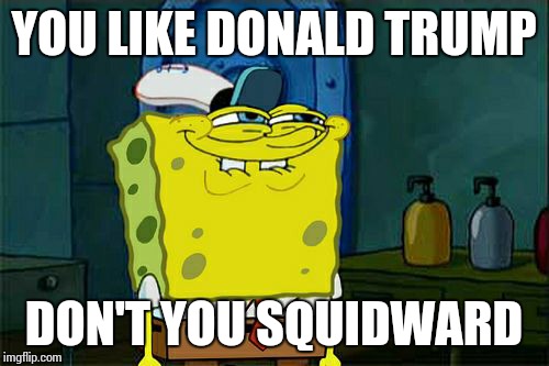 Don't You Squidward | YOU LIKE DONALD TRUMP DON'T YOU SQUIDWARD | image tagged in memes,dont you squidward,donald trump | made w/ Imgflip meme maker