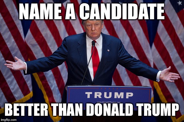 >protip: you cant | NAME A CANDIDATE BETTER THAN DONALD TRUMP | image tagged in donald trump | made w/ Imgflip meme maker