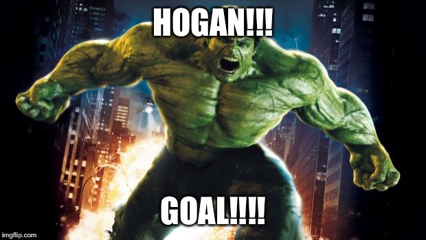 Incredible Hulk | HOGAN!!! GOAL!!!! | image tagged in incredible hulk | made w/ Imgflip meme maker
