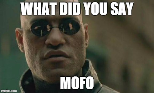 Matrix Morpheus Meme | WHAT DID YOU SAY MOFO | image tagged in memes,matrix morpheus | made w/ Imgflip meme maker