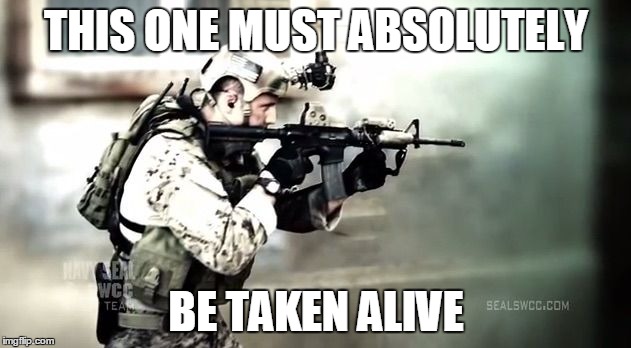 Dead or alive | THIS ONE MUST ABSOLUTELY BE TAKEN ALIVE | image tagged in dead or alive | made w/ Imgflip meme maker