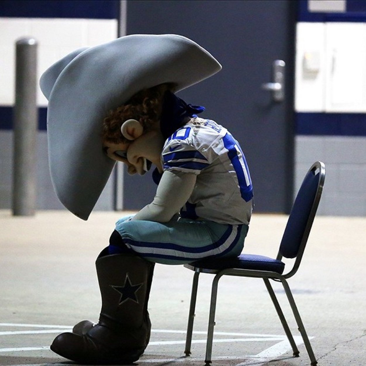 High Quality Sad Cowboys Mascot Blank Meme Template