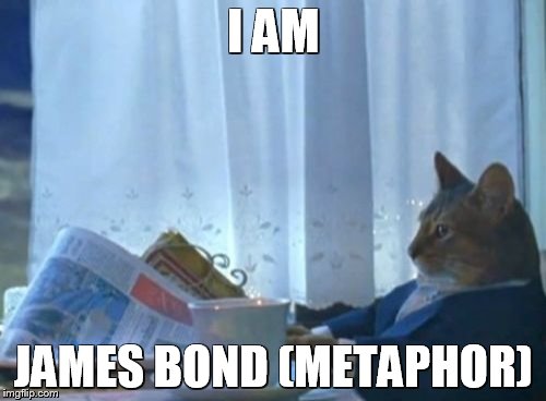 I Should Buy A Boat Cat | I AM JAMES BOND (METAPHOR) | image tagged in memes,i should buy a boat cat | made w/ Imgflip meme maker
