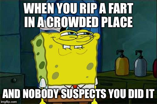 Don't You Squidward Meme | WHEN YOU RIP A FART IN A CROWDED PLACE AND NOBODY SUSPECTS YOU DID IT | image tagged in memes,dont you squidward | made w/ Imgflip meme maker