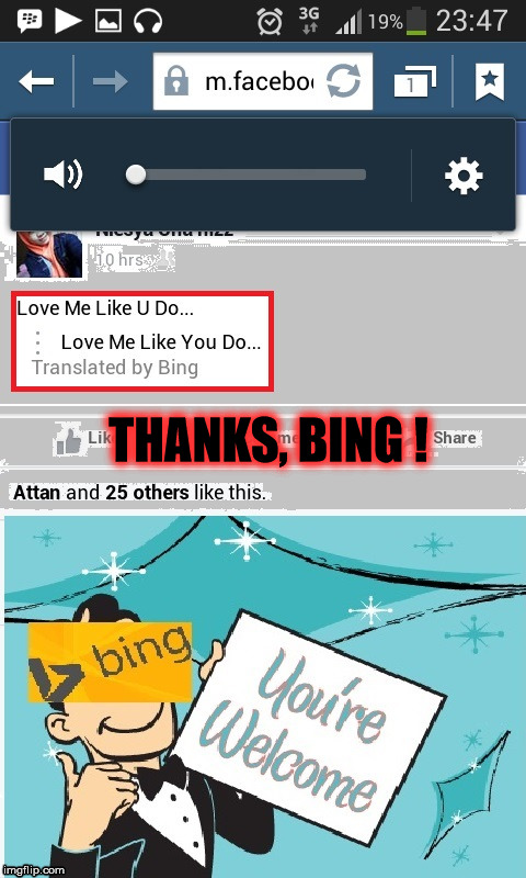 Bing is very dependable ! | THANKS, BING ! | image tagged in bing | made w/ Imgflip meme maker