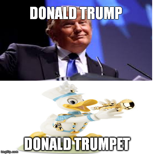 DONALD TRUMP DONALD TRUMPET | image tagged in trump,donald trump,donald trump pointing | made w/ Imgflip meme maker