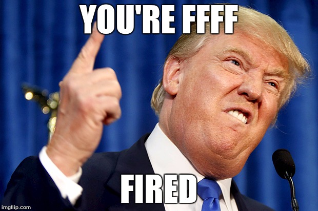 Donald Trump | YOU'RE FFFF FIRED | image tagged in donald trump | made w/ Imgflip meme maker
