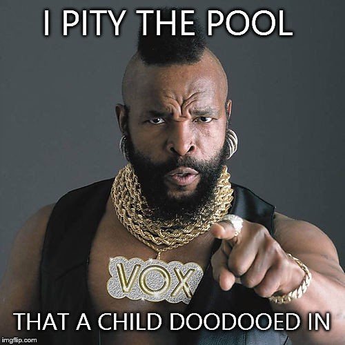 Mr T Pity The Fool | I PITY THE POOL THAT A CHILD DOODOOED IN | image tagged in memes,mr t pity the fool | made w/ Imgflip meme maker