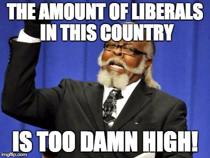 Too Damn High | THE AMOUNT OF LIBERALS IN THIS COUNTRY IS TOO DAMN HIGH! | image tagged in memes,too damn high | made w/ Imgflip meme maker