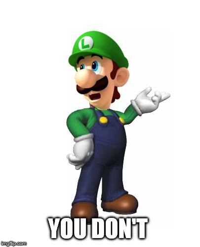 Logic Luigi | YOU DON'T | image tagged in logic luigi | made w/ Imgflip meme maker