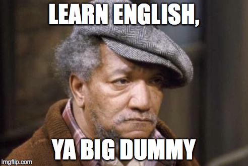LEARN ENGLISH, YA BIG DUMMY | made w/ Imgflip meme maker