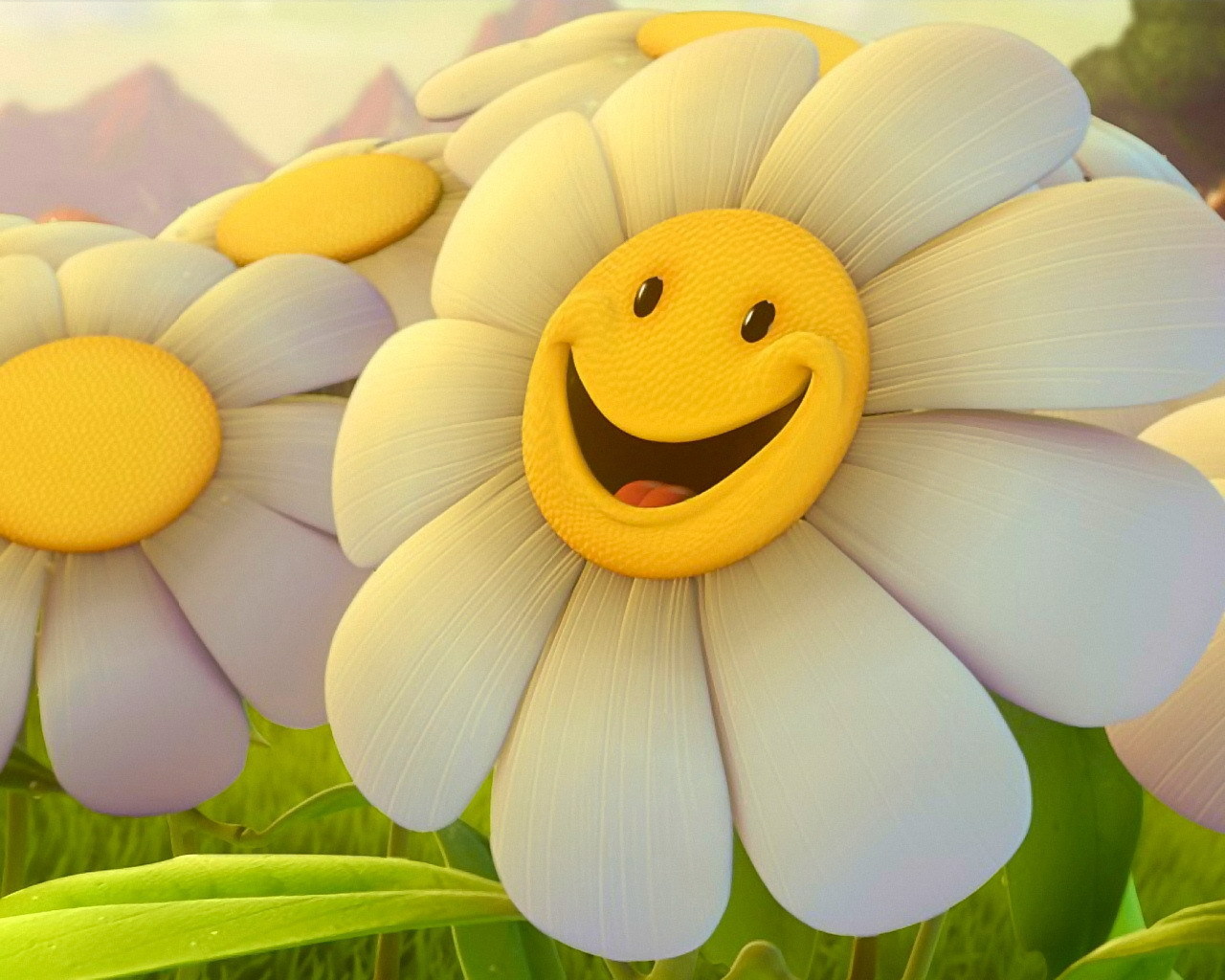 Smiley flower Blank Meme Template