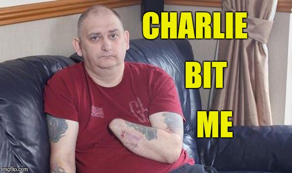 CHARLIE ME BIT | image tagged in memes,charlie bit me | made w/ Imgflip meme maker