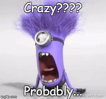 minion | Crazy???? Probably... | image tagged in minion | made w/ Imgflip meme maker