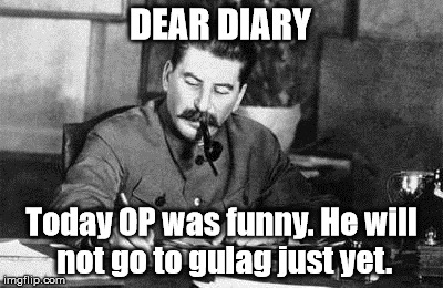 He will not go to gulag just yet. image tagged in dear diary made w/ Imgfli...