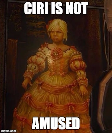 Ciri is not amused | image tagged in memes | made w/ Imgflip meme maker