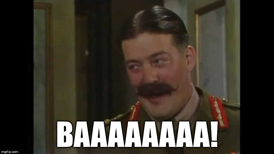 General Melchard | BAAAAAAAA! | image tagged in general melchard,blackadder | made w/ Imgflip meme maker