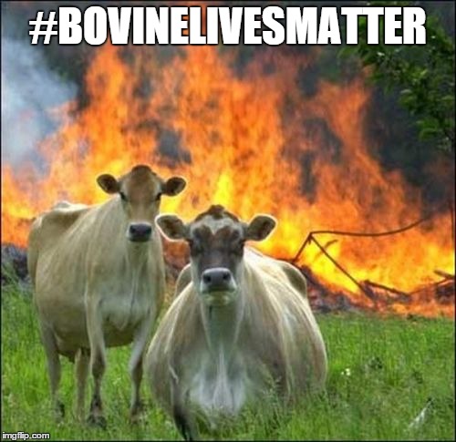 Evil Cows Meme | #BOVINELIVESMATTER | image tagged in memes,evil cows | made w/ Imgflip meme maker