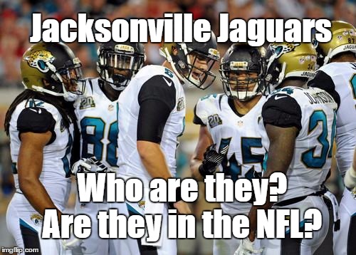 jacksonville jaguars | Jacksonville Jaguars Who are they? Are they in the NFL? | image tagged in jacksonville jaguars | made w/ Imgflip meme maker