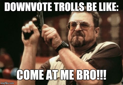 Am I The Only One Around Here Meme | DOWNVOTE TROLLS BE LIKE: COME AT ME BRO!!! | image tagged in memes,am i the only one around here | made w/ Imgflip meme maker
