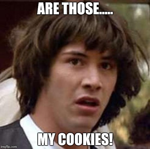 Conspiracy Keanu | ARE THOSE..... MY COOKIES! | image tagged in memes,conspiracy keanu | made w/ Imgflip meme maker