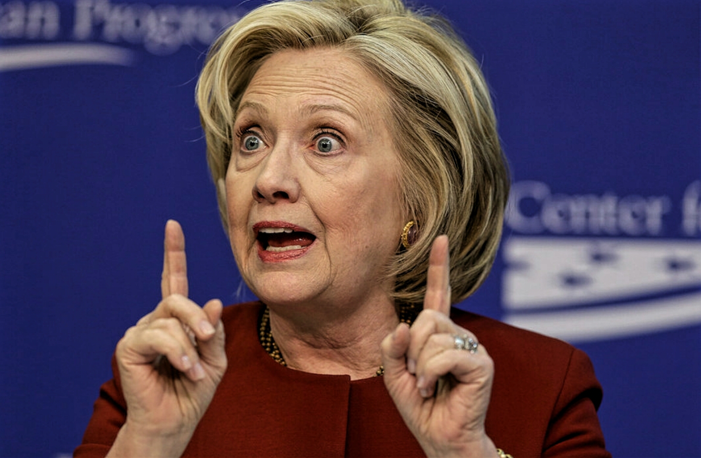 High Quality Hilary point up Blank Meme Template