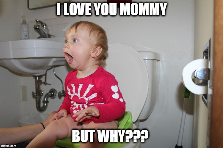 What am I doing here? | I LOVE YOU MOMMY BUT WHY??? | image tagged in what,love,poop,training day,training,yeah | made w/ Imgflip meme maker