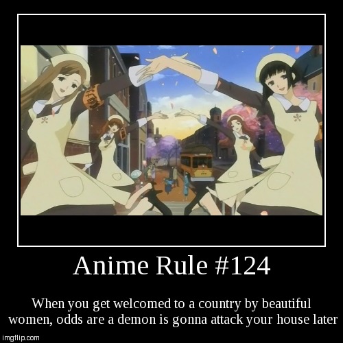 Anime Rule #124 | image tagged in funny,demotivationals,anime rules,anime,funny memes,original meme | made w/ Imgflip demotivational maker